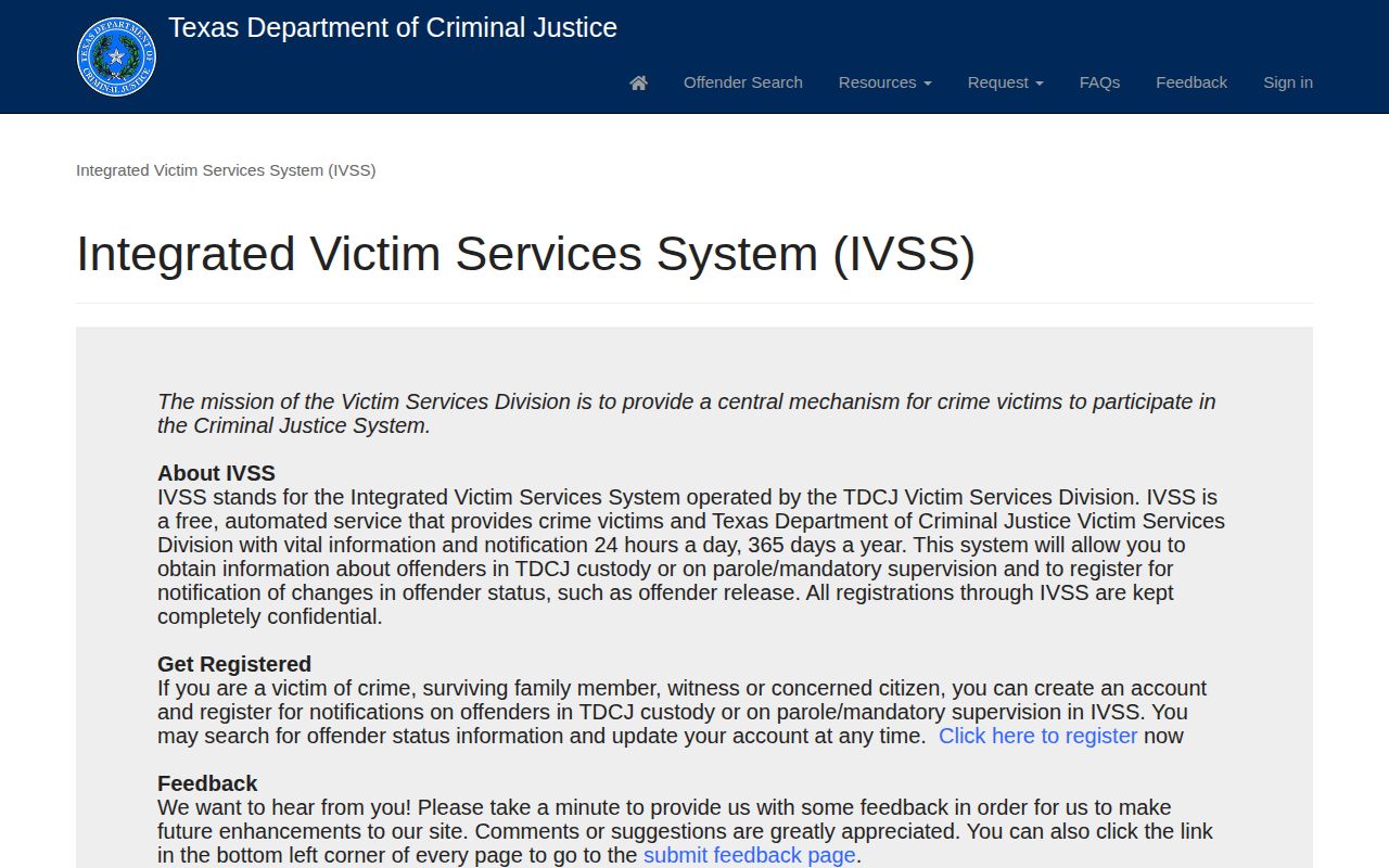 Sherman County released inmate TDCJ IVSS lookup