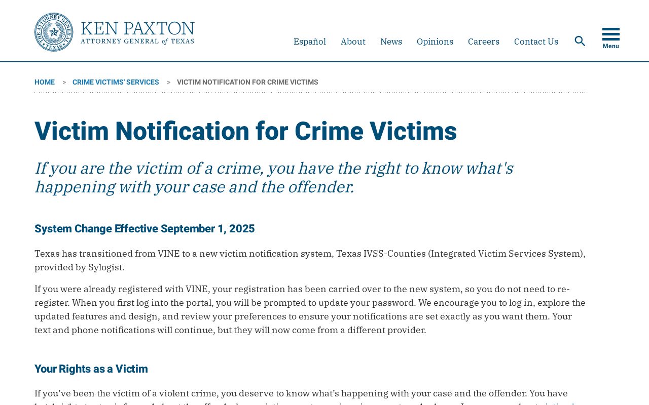 Texas Attorney General page describing the county VINE to IVSS transition